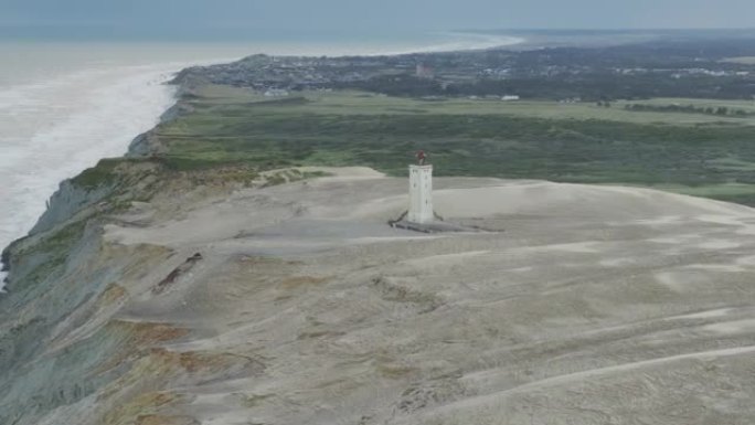 丹麦废弃灯塔的鸟瞰图