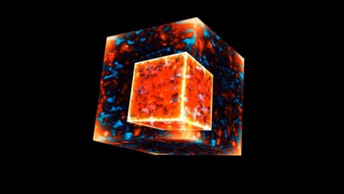 永恒的火焰力量压倒立方体神秘能量表面和强大的永恒立方体火核和快速释放能量
