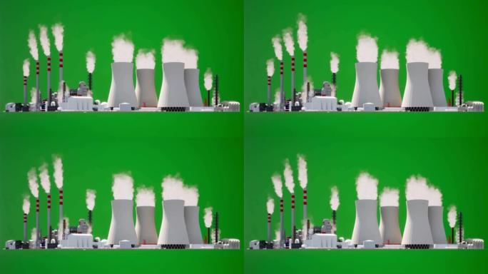 核电站绿屏背景