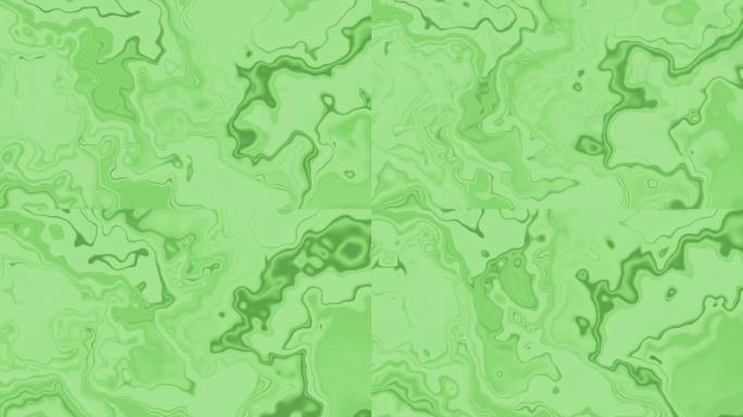 4k抽象绿色氖梯度流动液波。