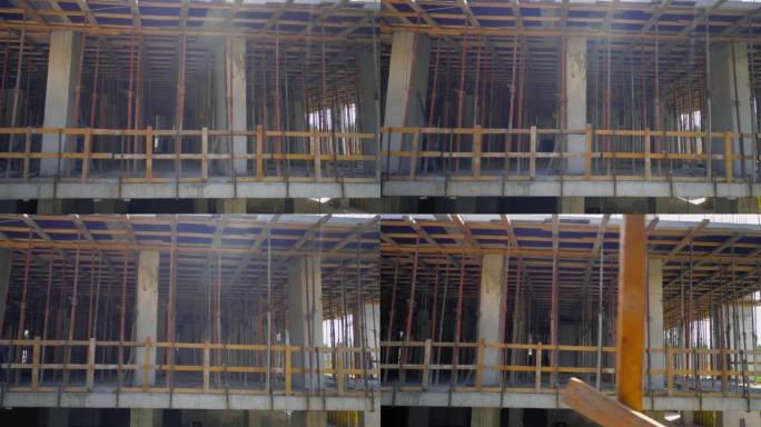 建筑工地整体楼板模板的支撑。伸缩支架