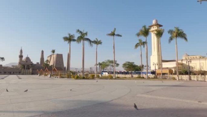 中心广场和艾哈迈德纳姆清真寺，卢克索，埃及