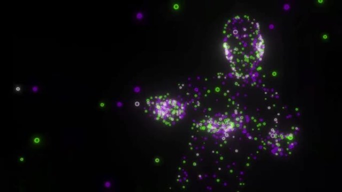 发光的数字人类形象动画。抽象网络空间技术。虚拟现实。4K