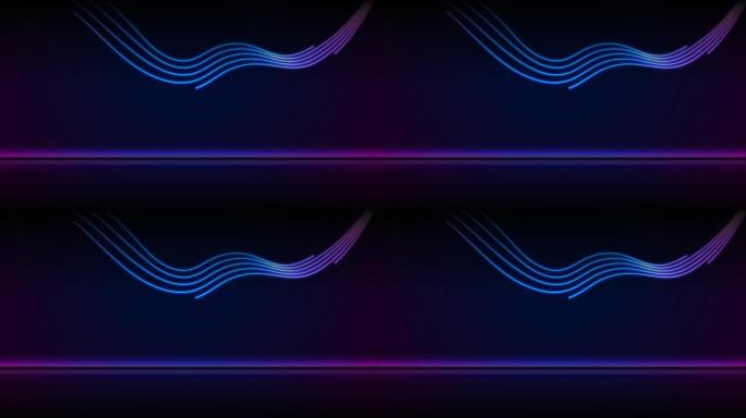 蓝紫色霓虹灯波抽象技术运动背景