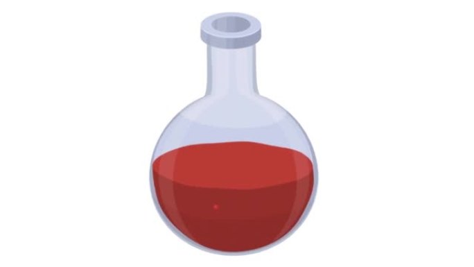 化学试管。化学反应的动画卡通