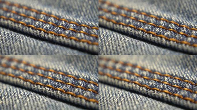 深色牛仔裤蓝色牛仔裤纹理背景。细节和高分辨率的织物纹理。蓝色牛仔裤长裤。