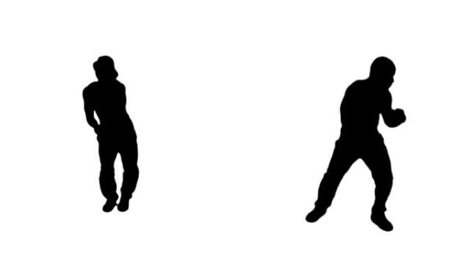 Male Dancing silhouette. Hip hop.