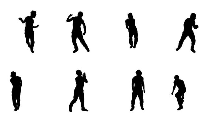 Male Dancing silhouette. Hip hop.