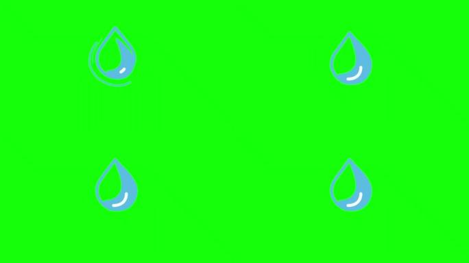 水滴图标动画，液体滴，透明背景