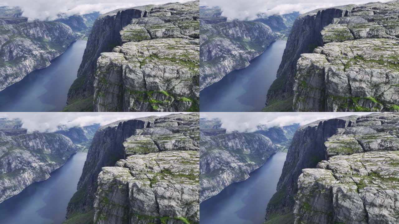 挪威峡湾的风景鸟瞰图