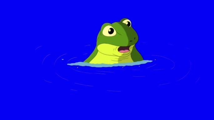 小绿蛙跳出水中色度键HD