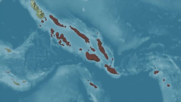 所罗门群岛在没有文字的情况下放大世界地图