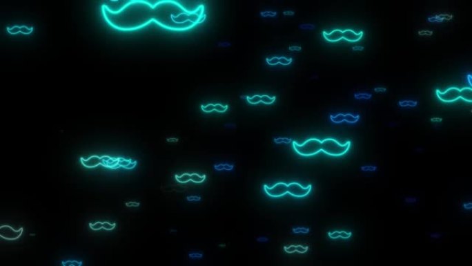 发光的飞行胡子形状动画运动背景-11月前列腺癌意识-父亲节