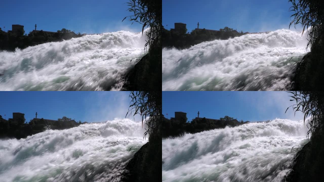莱茵河瀑布的涌水