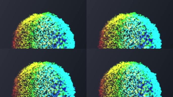 带粒子和球体的抽象4k运动背景循环。股票视频
