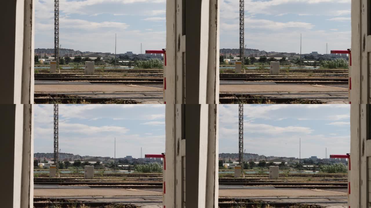 从克罗地亚的索兰火车站俯瞰空荡荡的铁轨