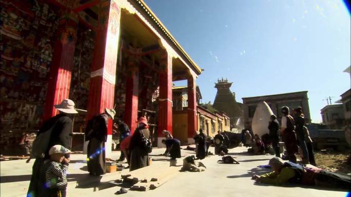 人流 朝圣者 西藏 布达拉宫