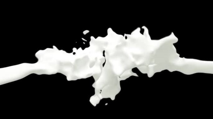 牛奶液体飞溅3D动画透明背景
