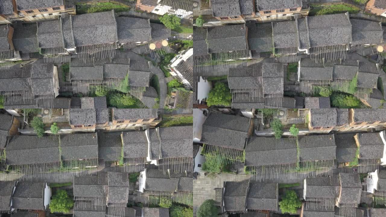 村庄的屋顶。宣传片俯拍空镜头