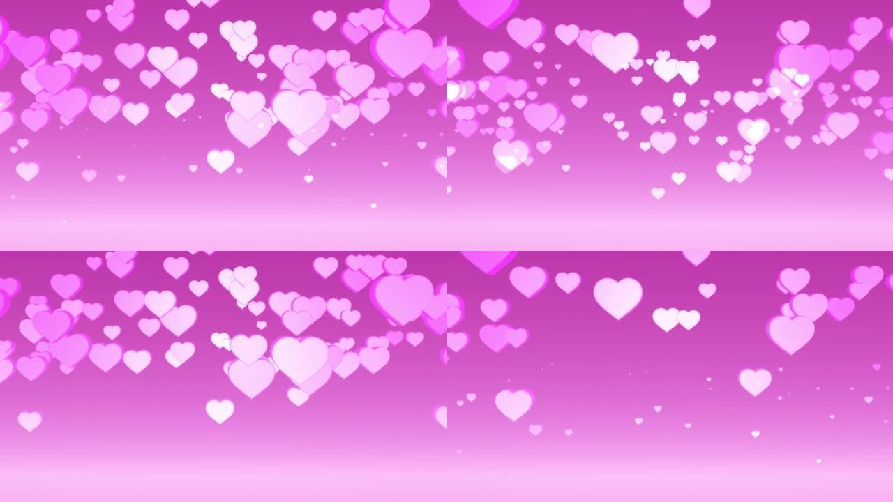 粉红色心脏符号出现和消失的循环视频