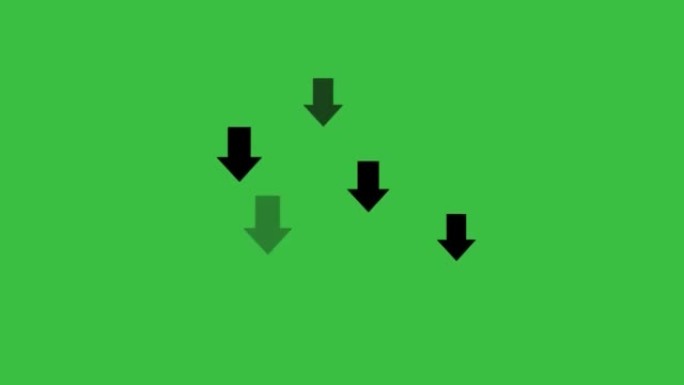 指向绿色背景动画的方向箭头符号。