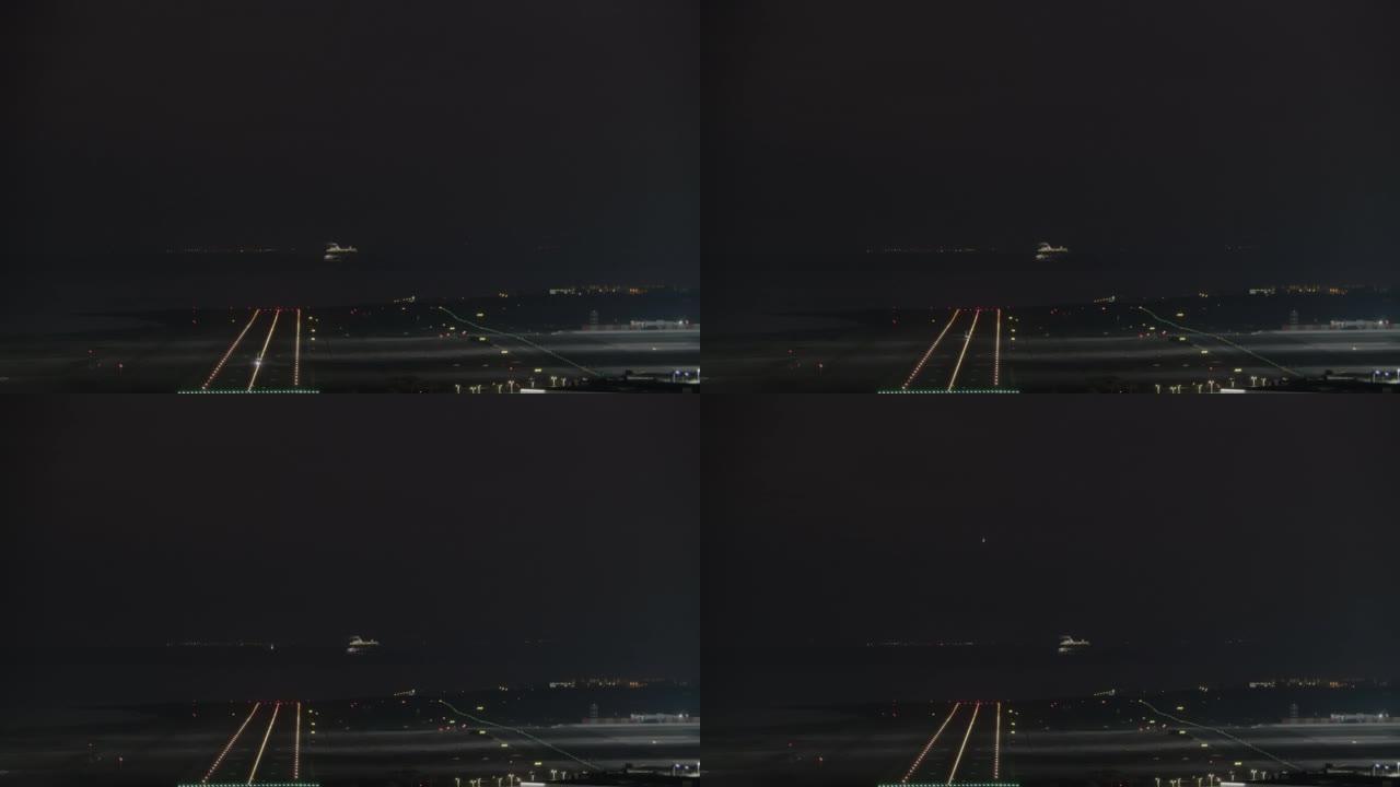 从机场出发的夜间航班