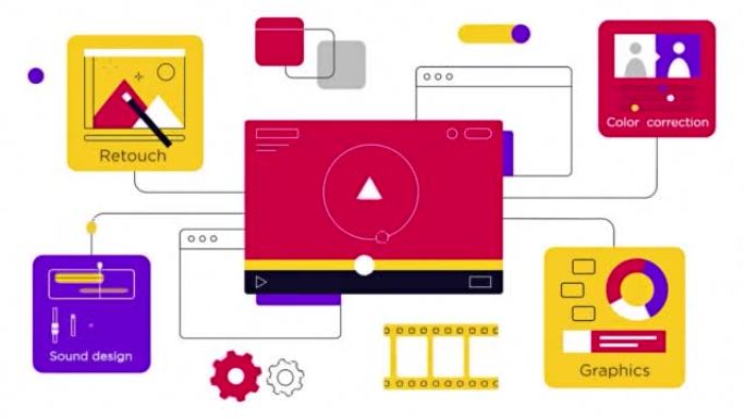 视频剪辑编辑: 修饰，图形，色彩校正，声音设计。。宣传视频制作