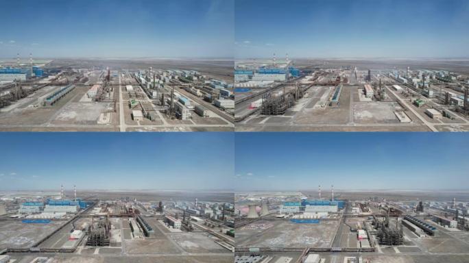 中国恰尔汗盐湖工厂的平移视图