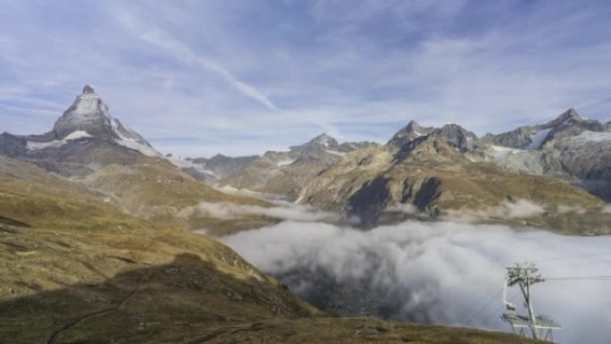 在瑞士Riffelsee Zermatt的Riffelberg教堂的布鲁德·克劳斯附近的马特洪峰山的