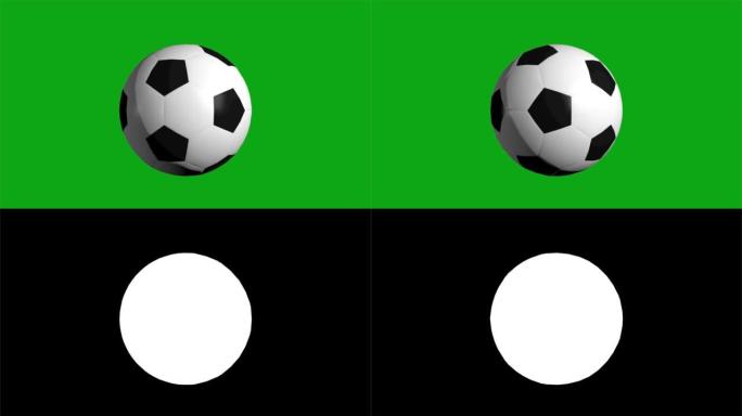 蓝屏色键背景上的3d足球足球图标无缝无限循环背景动画