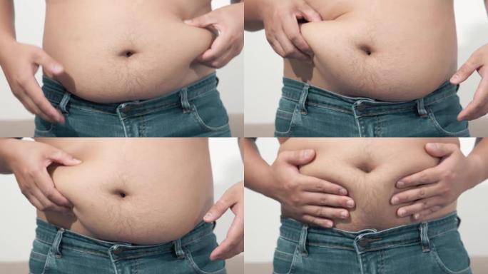 男人捏，摇肚子肥胖肚子大肚子减肥