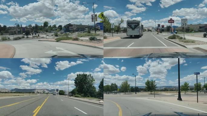 汽车延时旅行到科罗拉多州西部小镇的区域机场视频系列