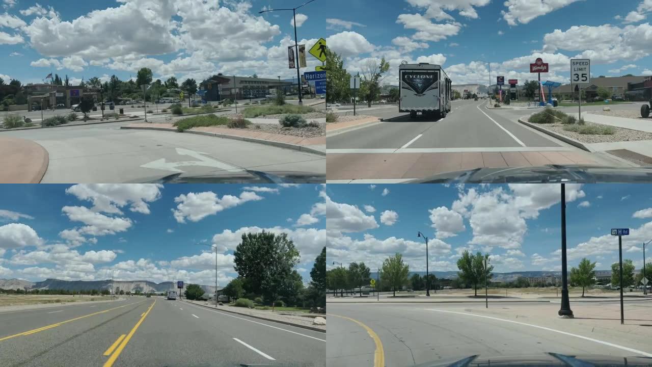 汽车延时旅行到科罗拉多州西部小镇的区域机场视频系列