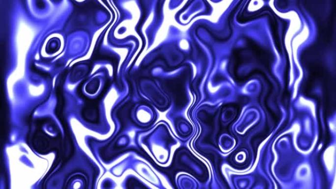 高分辨率4k的抽象动画运动设计，具有美丽的发光虹彩蓝色液态水背景的明亮波