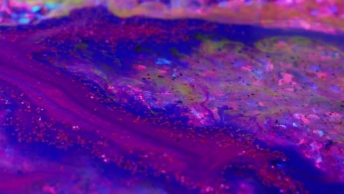 创意艺术流体魔术绘画过程紫色