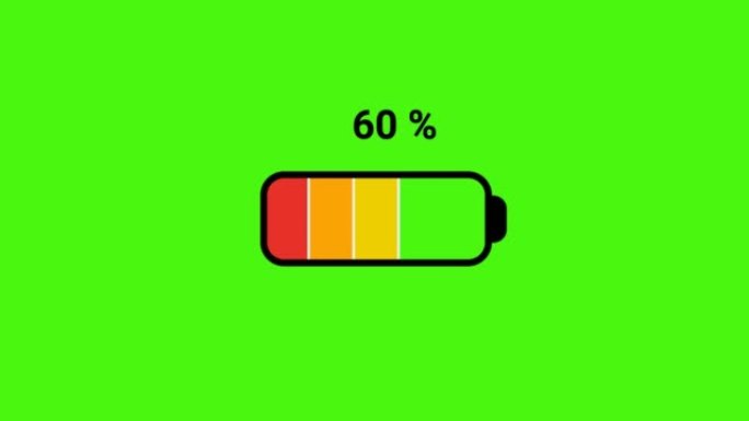 绿屏电池图标充电从0到100%。