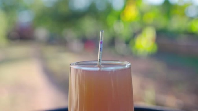 葡萄种植者将比重计放在玻璃杯中测试葡萄汁。用酒度计检查葡萄酒的酒精。