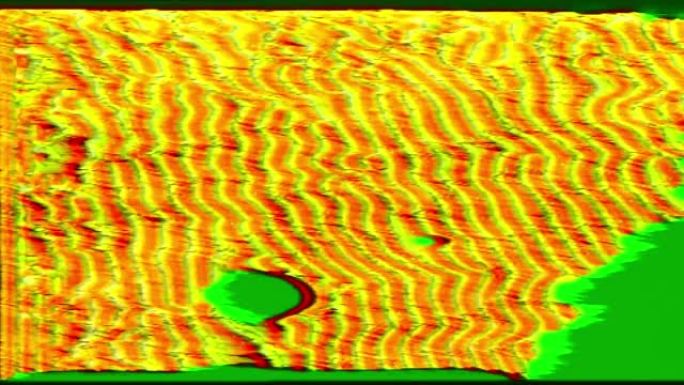 抽象背景循环模拟纹理绿色黄色红色蠕虫波1