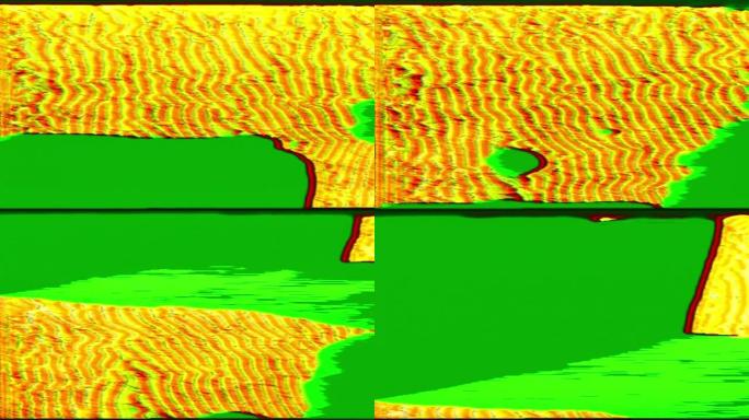 抽象背景循环模拟纹理绿色黄色红色蠕虫波1