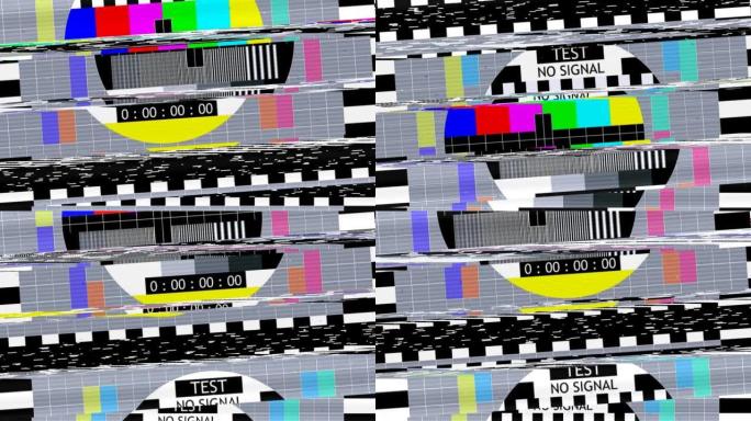 毛刺电视静态噪声失真信号问题错误视频损坏复古风格80s测试图