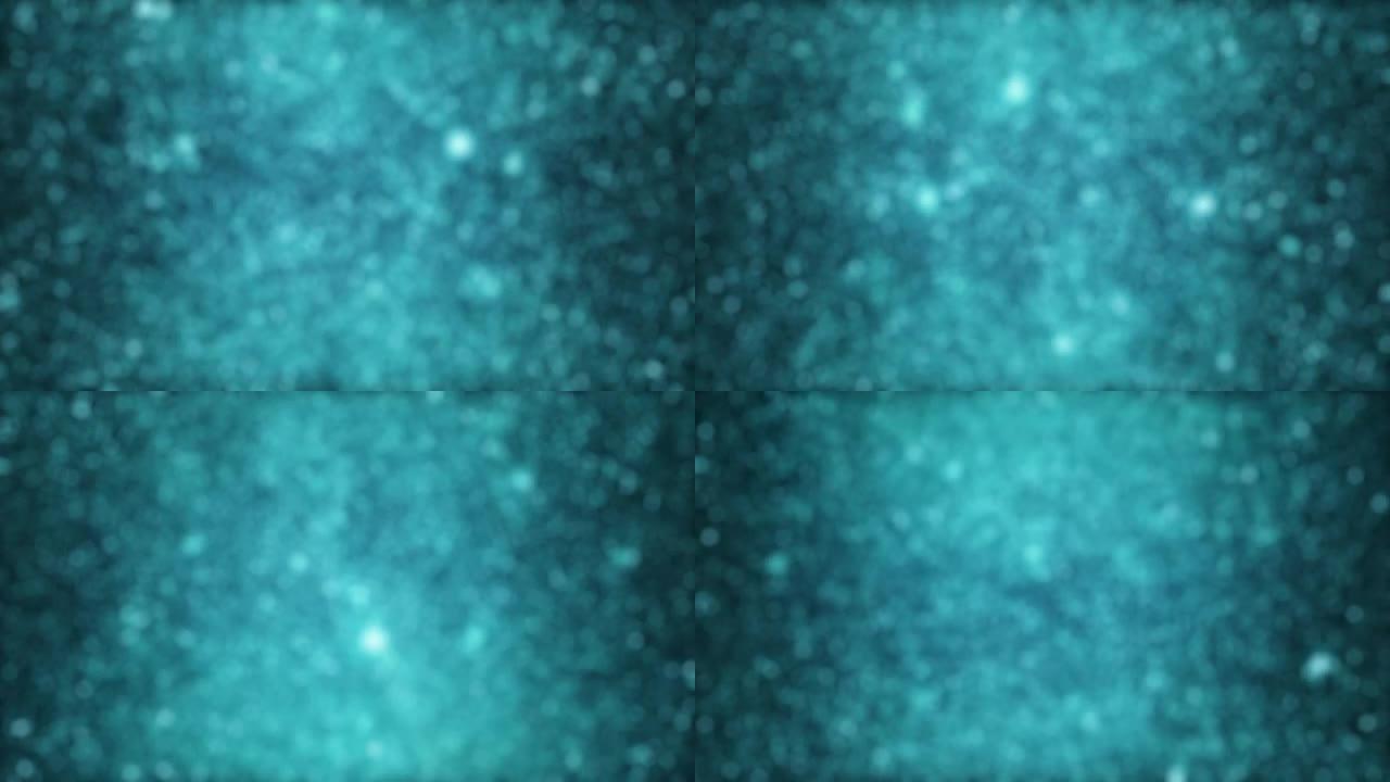 散焦蓝色粒子的动画背景