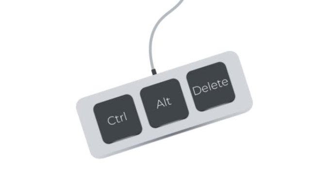 Ctrl Alt Del键图标。白色背景上孤立的剪贴画图像