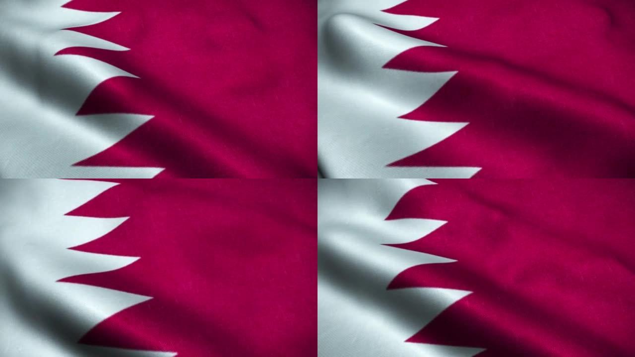 卡塔尔挥舞国旗无缝循环动画4K分辨率