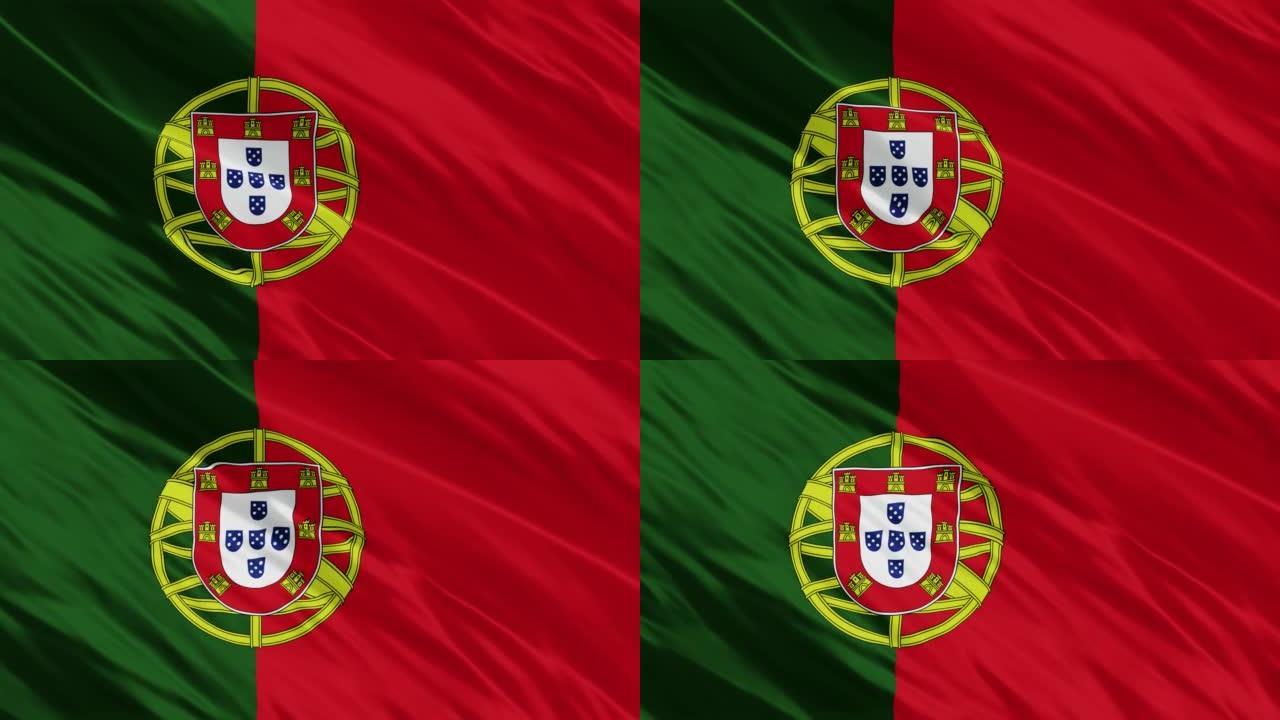 4K葡萄牙国旗动画视频-葡萄牙国旗飘扬-葡萄牙国旗视频