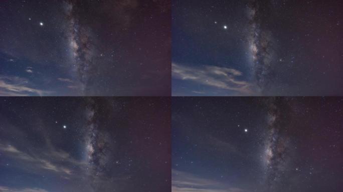 银河系时间流逝银河系流星延时摄影