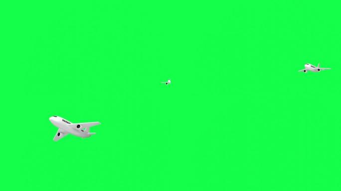 3d风格的绿屏平面动画