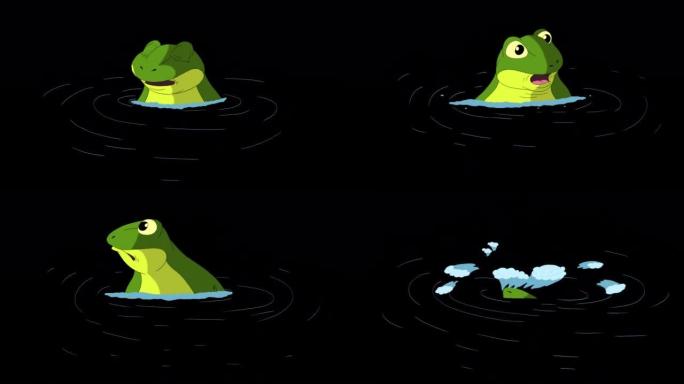 小绿蛙跳出水面阿尔法伴侣