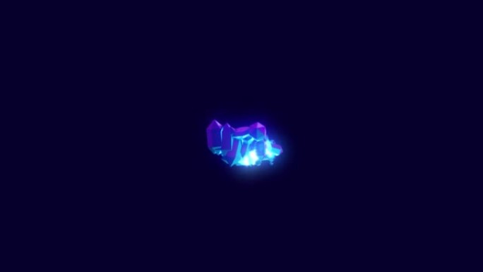 神奇的蓝色钻石或水晶字体减 (破折号)，孤立循环视频