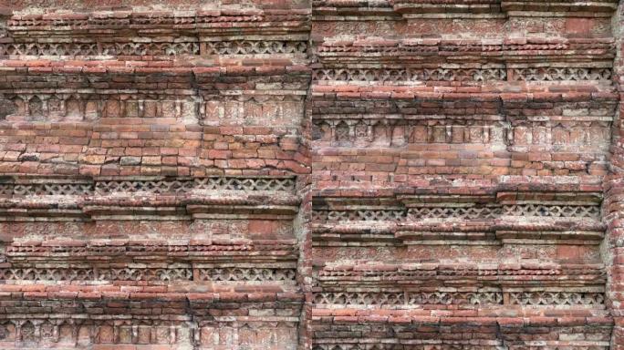 在加尔各答旧废墟结构或大厦的外墙中创造的美丽精致的设计