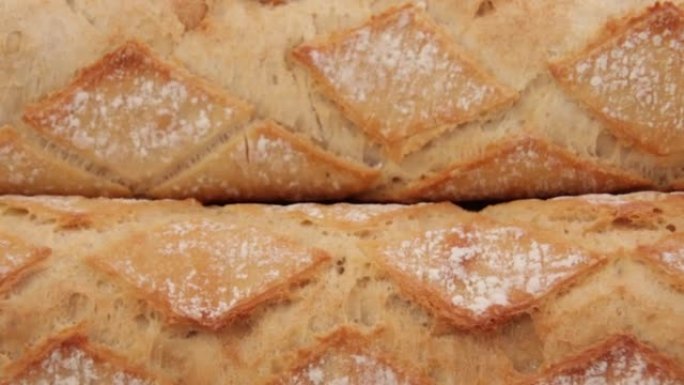 特写的法国面包法棍面包